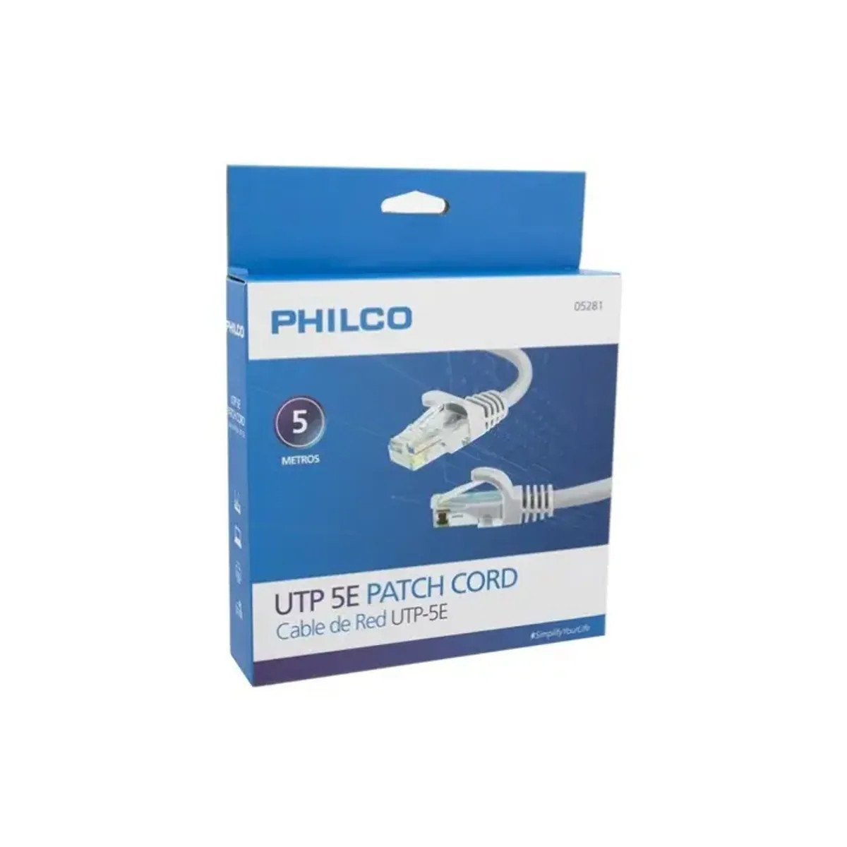 Cable de red UTP Cat 5E Philco 5 m