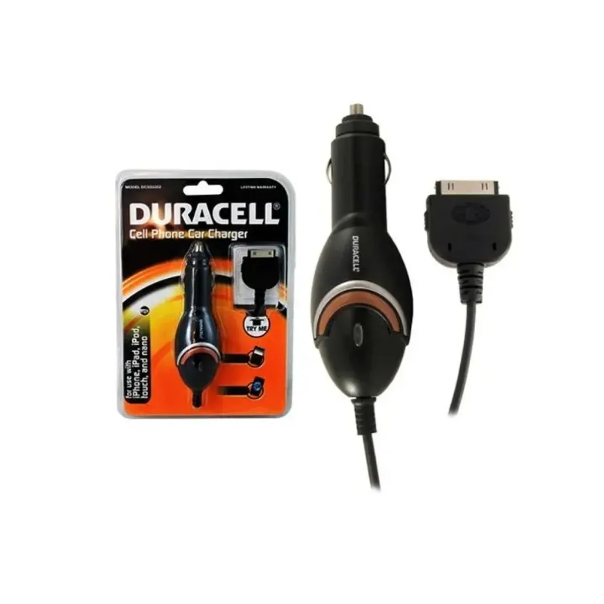 Cargador de auto Duracell 12 V para iPhone/iPad 30 pines
