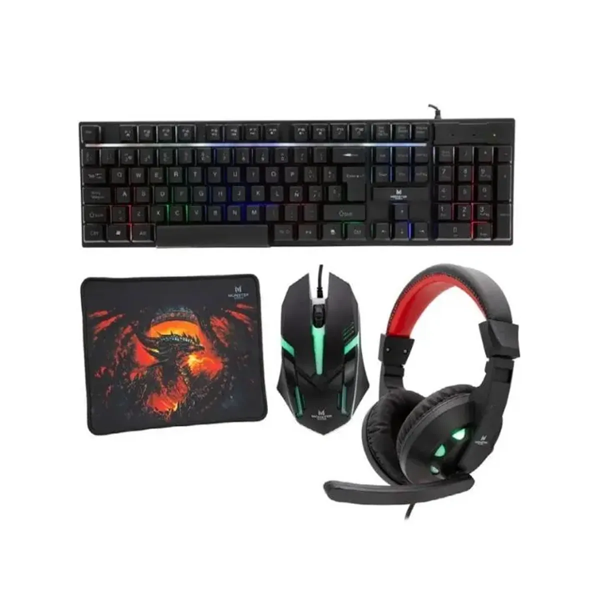 Kit Gamer Monster Crew Insertion 4 en 1