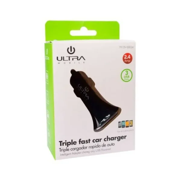 Cargador Rapido 3 Puertos Usb con Protector de Voltaje