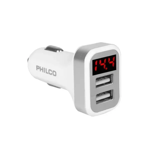Cargador Rapido de Auto Doble Usb Pantalla Led