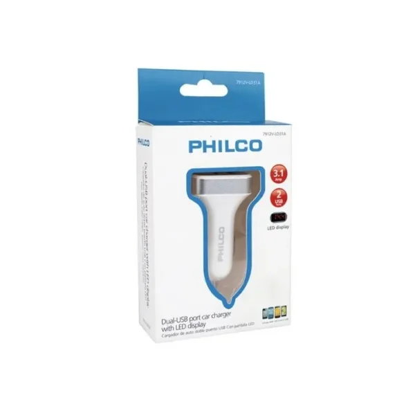 Cargador Rapido de Auto Doble Usb Pantalla Led