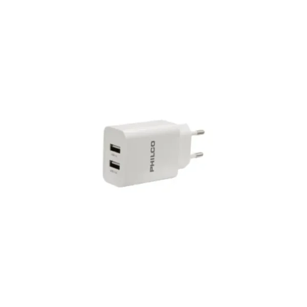 Cargador Doble Usb + Cable Tipo C Philco