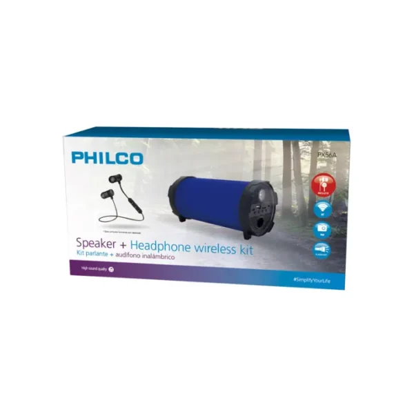Parlante Philco con Audifonos Bluetooth1 Kit Parlante Philco + Audiófonos Bluetooth