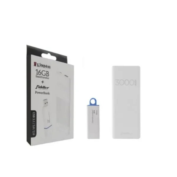 Powerbank 3000 mah + Pendrive Kingston de 16 Gb 3.0